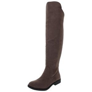 Stylo & Co Women’s Hayley Faux Suede Zipper‎ Riding Boots Taupe Size 8.5 M